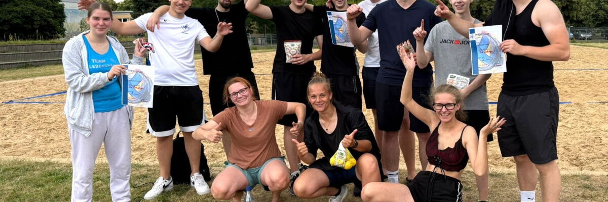 Foto: Siegermannschaft des Volleyballturniers an der BMS