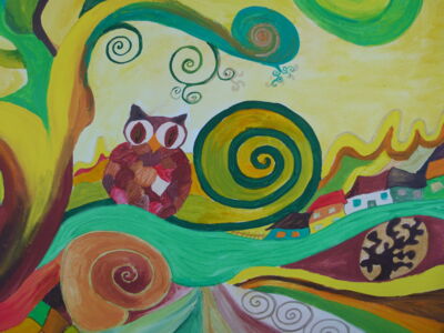 Foto von Bildern der neuen Ausstellung