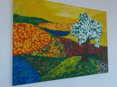 Foto von Bildern der neuen Ausstellung