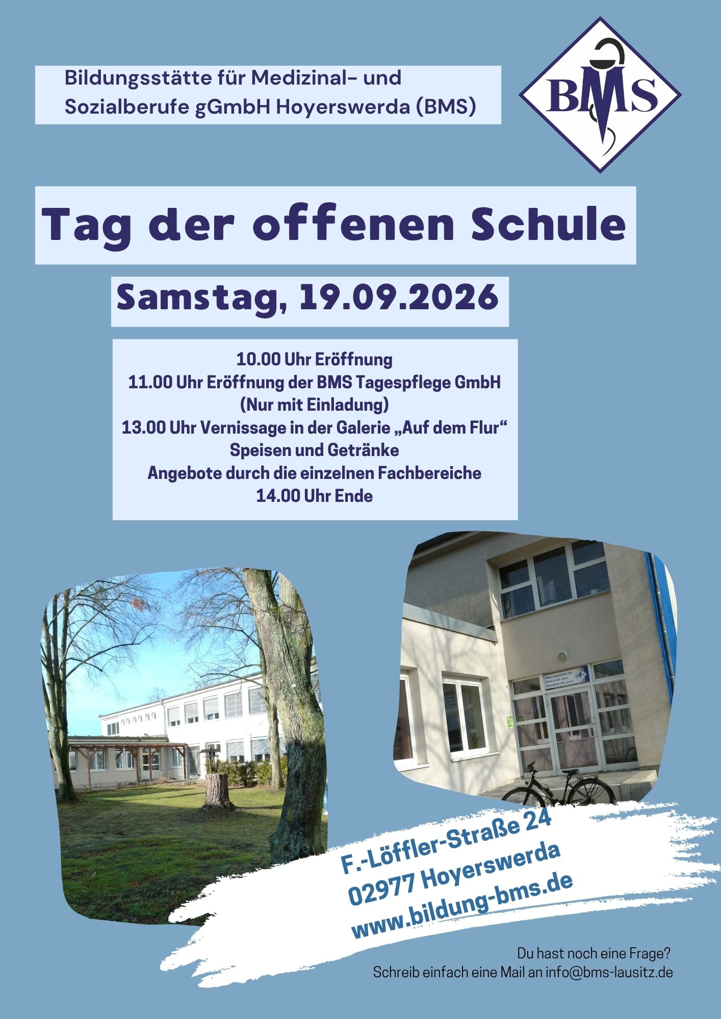Programm des Tages der offenen Schule in der BMS am 19. September 2026